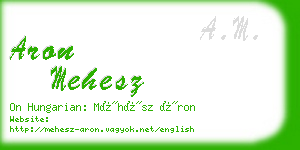 aron mehesz business card